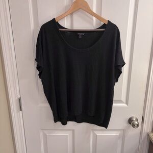 Banana Republic Black Linen Short Sleeve Knit Top XXL